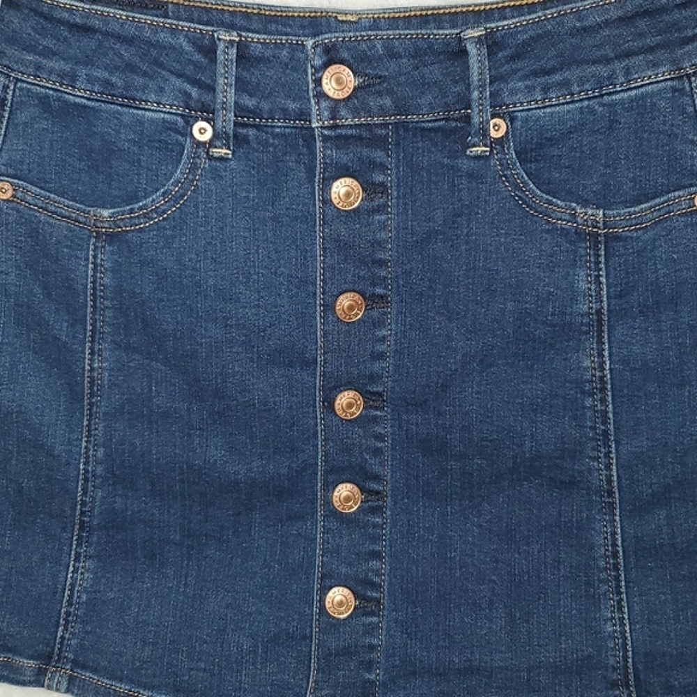 American Eagle Hi-Rise A-Line Denim Skirt Size 4 - Picture 7 of 10
